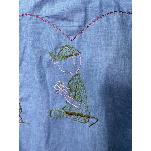 Vintage RAWHIDE Form Fitted Western Button Up Men's‎ Shirt Size XL 24 x 33 - Picture 7 of 8